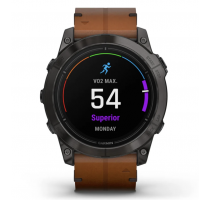 Garmin Epix Pro (Gen 2) Sapphire 51mm schwarz/carbongrau Titan DLC QuickFit-Leder-Armband (010-02804-30)