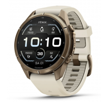 Garmin Fenix 9 Pro 43mm Autumn Gold Titan mit Silikon-Armband Creme/French Gray (010-04335-26) 64 GB