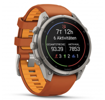 Garmin Fenix 9 Pro 47mm Titan mit Silikon-Armband Autumn Orange/Spark Orange (010-04336-06) 64 GB