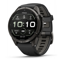 Garmin Fenix 9 Pro inReach 43mm Carbongrau DLC Titan mit Silikon-Armband Schwarz/Kieselgrau (010-04335-11) 64 GB