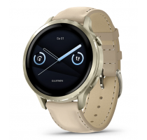 Garmin Venu 4 41mm beige/lunargold Leder-Armband heller sand (010-03013-03)